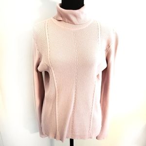 Cato pink ribbed turtle neck size XL